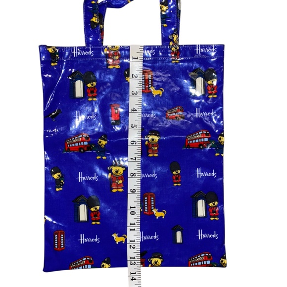 Harrods Teddy Bear Small Blue Tote Bag with London Icons - Picture 5 of 6